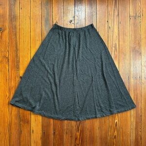 Vintage 90s Silver Threads gray pull on midi skirt Medium